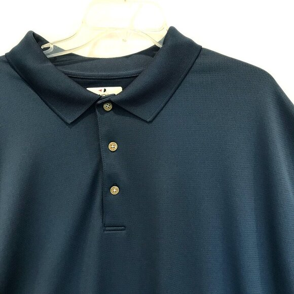 Grand Slam Airflow Men's 3-Button Golf Polo Shirt Sz XXL Navy Blue Short Sleeve - Picture 2 of 12